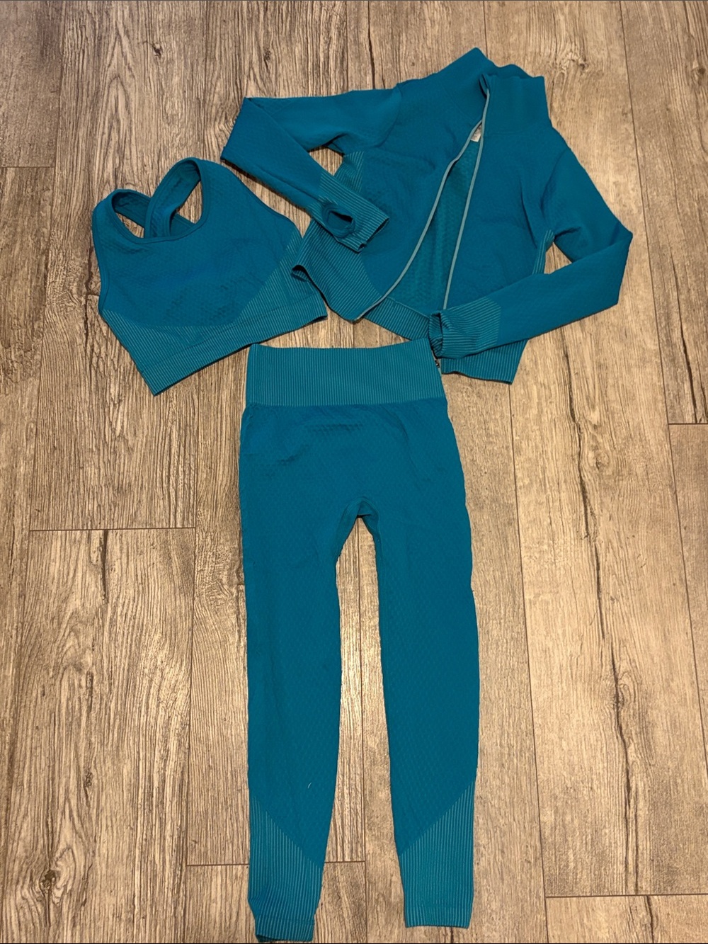 90 Degree By Reflex Girls 3-Piece Active Set - Sports Bra, Jacket & Legging